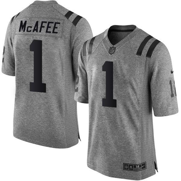 Nike Colts #1 Pat McAfee Gray Men's Stitched NFL Limited Gridiron Gray Jersey - Click Image to Close